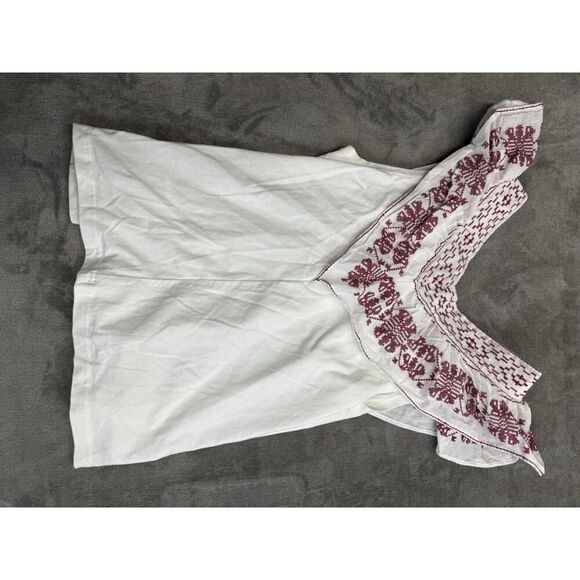 NWT Anthropologie Reathβ& Wren Embroidered Tank Top XS White/Red - Picture 3 of 11
